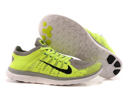 Nike Free Flyknit 4.0 Mens Shoes Bling Green Gray Norway